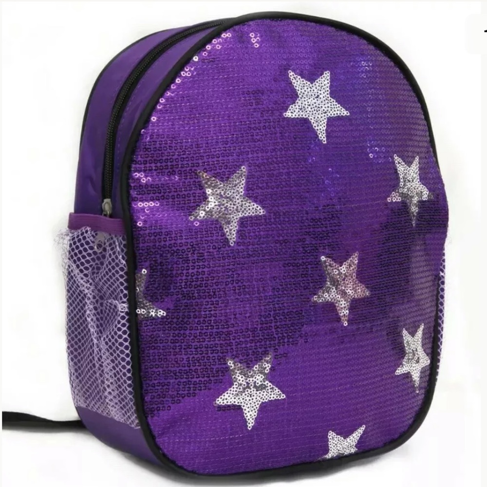 Princess Dance Bag Sequin Star Backpack Purple